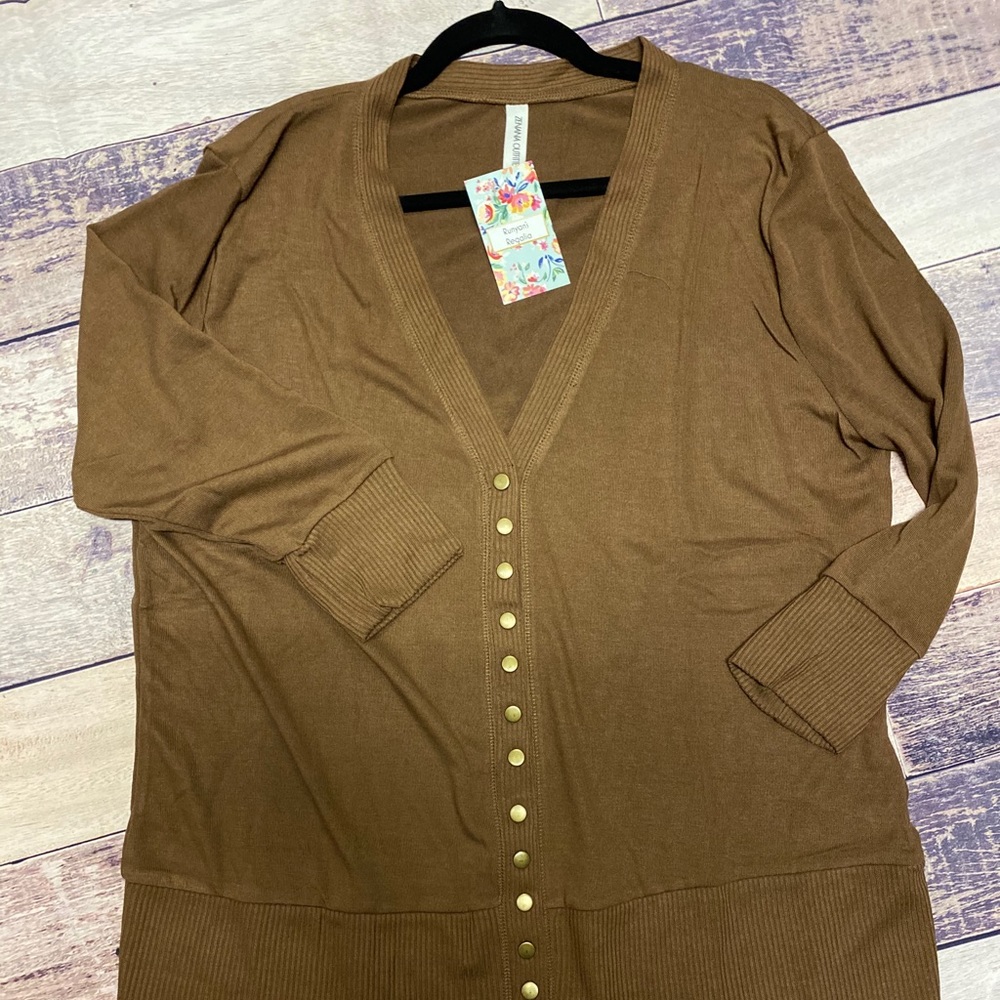 **SALE** Brown Snap Cardigan